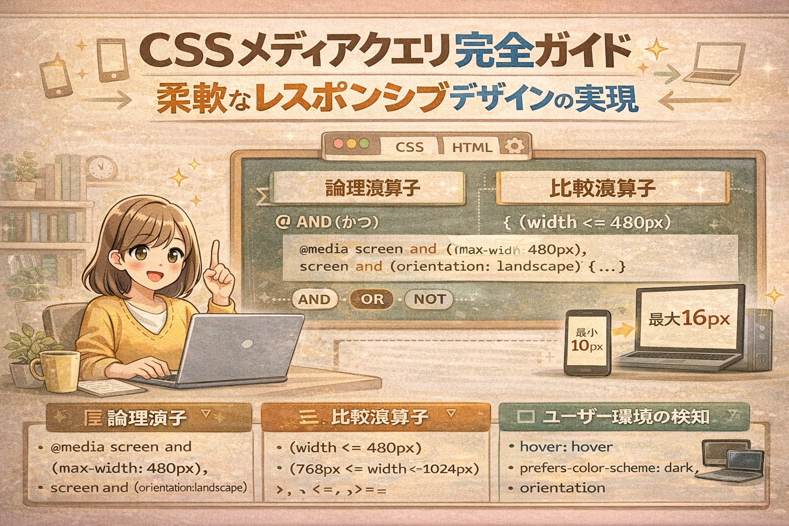 メディアクエリの種類と用途：レスポンシブWebデザインの基本