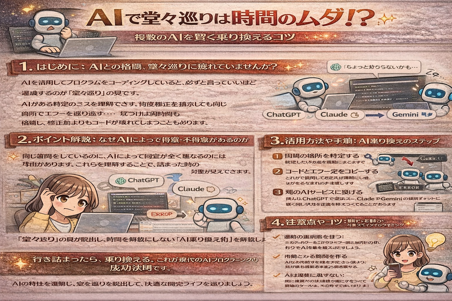 AIの堂々巡りに終止符を！AIプログラム開発で詰まった時の「AI乗り換え」活用術