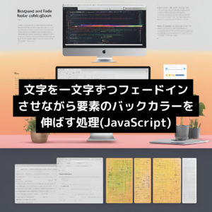 文字を一文字ずつフェードインさせながら要素のバックカラーを伸ばす処理(JavaScript)